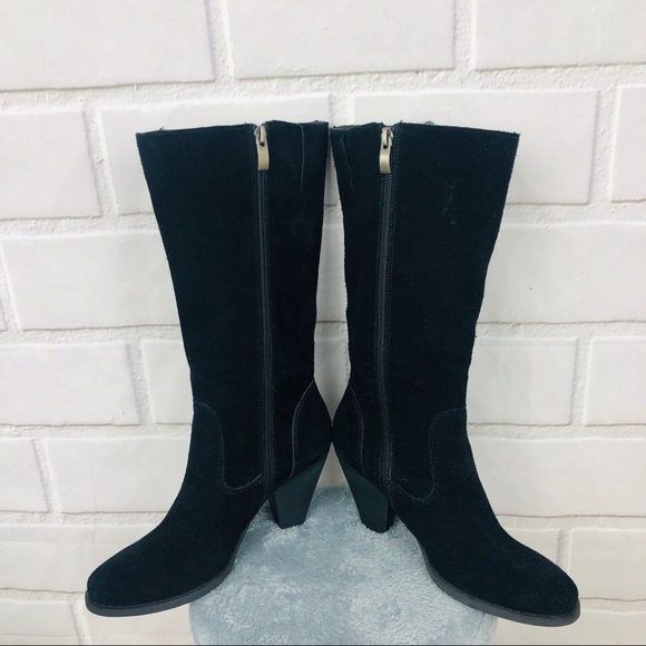 Reba Cowgirly Distressed Suede Fringe Mid Calf - Picture 5 of 8